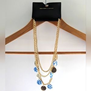 NY & Co. Triple layer chain necklace gold nwt